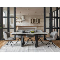 Керамічний стіл Нардо TML-1270 клауді грей + чорний Vetro Mebel