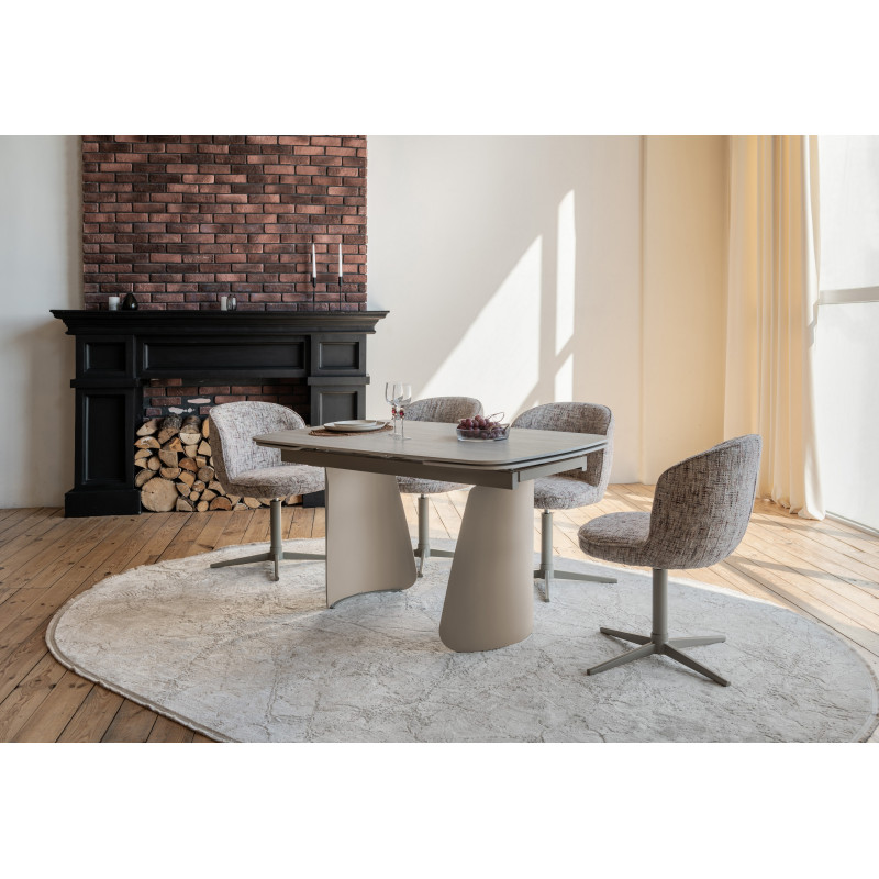 Керамический стол Нардо TML-1270 крема марфиль + бежевый Vetro Mebel