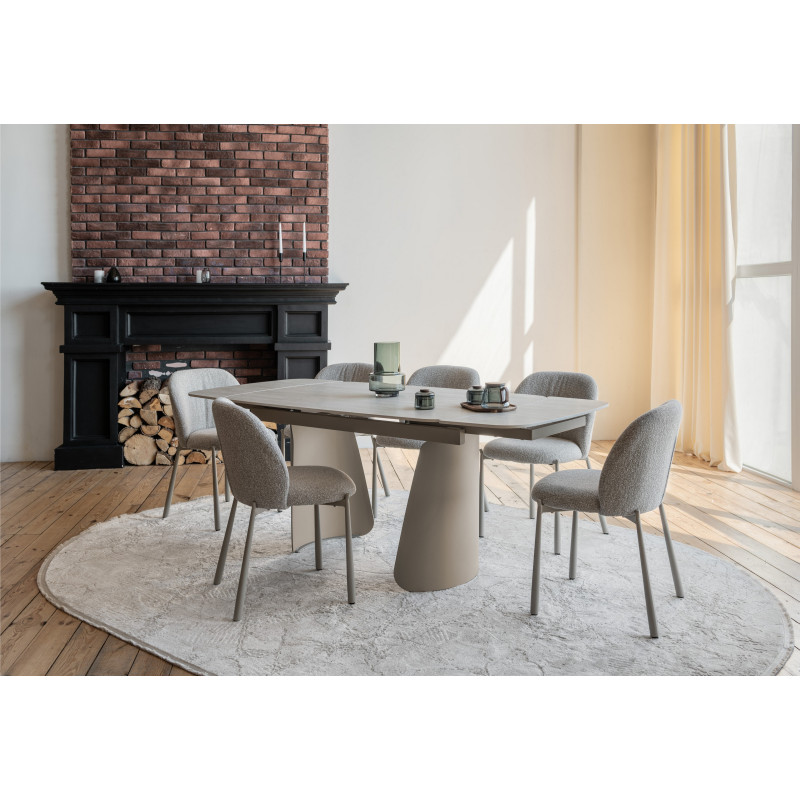 Керамический стол Нардо TML-1270 крема марфиль + бежевый Vetro Mebel