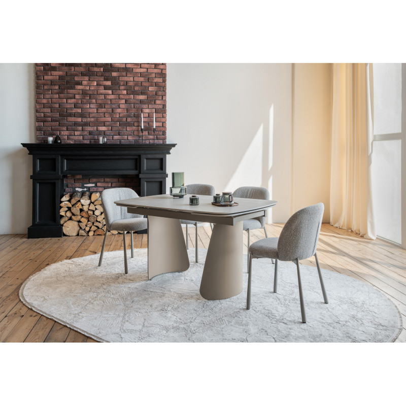 Керамический стол Нардо TML-1270 крема марфиль + бежевый Vetro Mebel