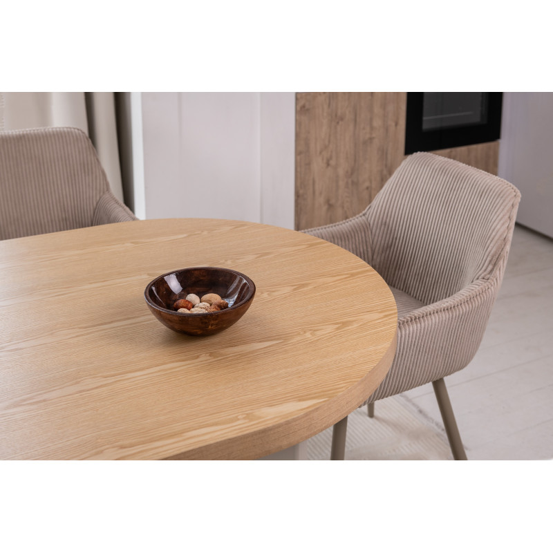 Стол шпонированный МДФ Никколо TM-236 ясень + теплый песок Vetro Mebel