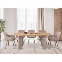 Стол шпонированный МДФ Никколо TM-236 ясень + теплый песок Vetro Mebel