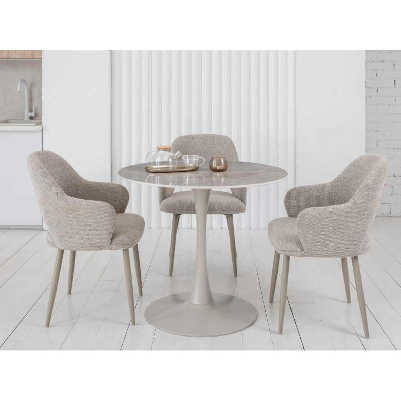 Стіл обідній T-325 містік грей + капучино Vetro Mebel