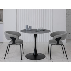 Стол обеденный T-325 айс грей + черный Vetro Mebel
