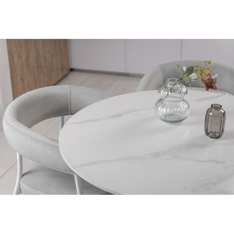 Стіл обідній T-325 каса вайт + білий Vetro Mebel