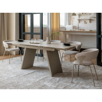 Керамический стол Олимпия TML-985 крема марфиль + бежевый Vetro Mebel