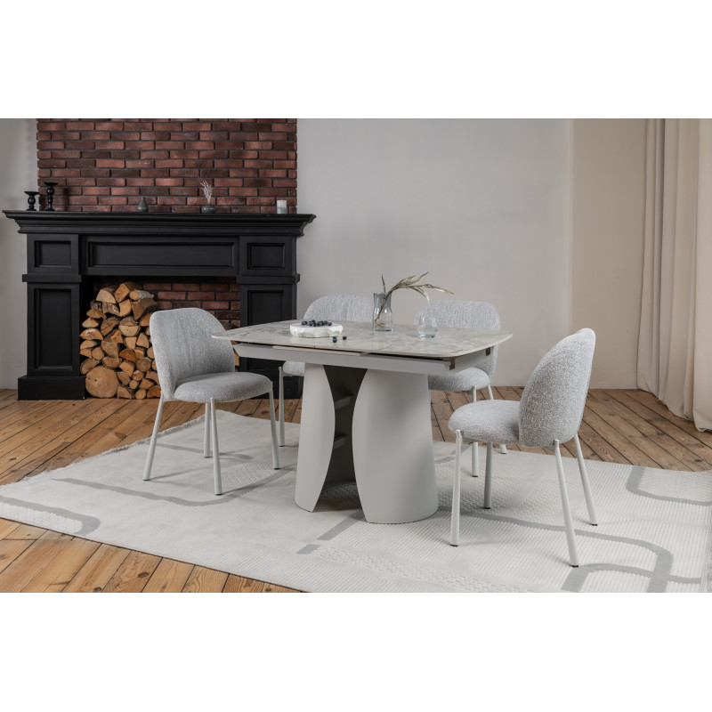 Керамічний стіл Лунаріо TML-1322 клауді грей + айворі Vetro Mebel