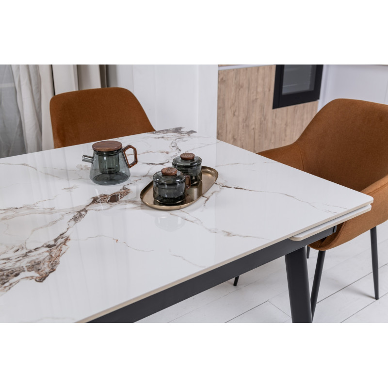 Керамический стол TM-98 панда вайт + черный Vetro Mebel