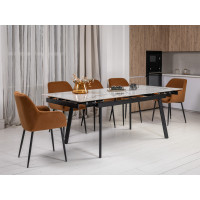 Керамический стол TM-98 панда вайт + черный Vetro Mebel