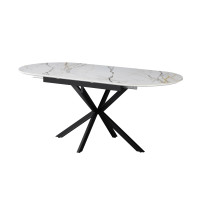 Ceramiczny stolik Verona TML-1335 w kolorze Calacatta złotym i czarnym firmy Vetro Mebel