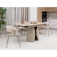 Stół ceramiczny Lunario TML-1322 w kolorze crema marfil i cappuccino firmy Vetro Mebel