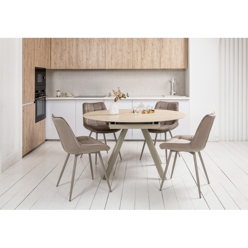 Керамический стол Сиена TML-1240 римский траветрин + капучино Vetro Mebel