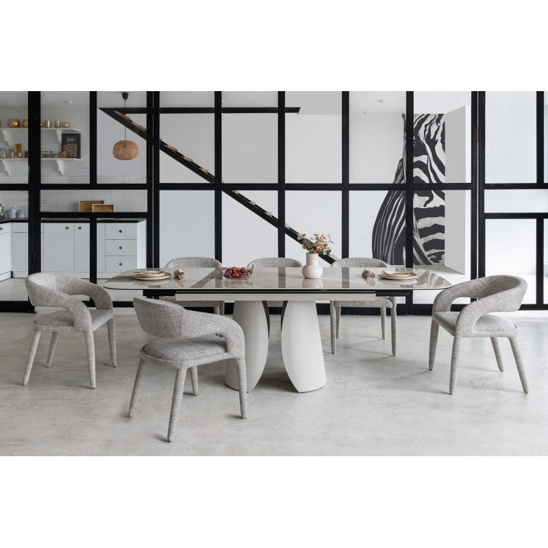 Керамический стол Лунарио TML-1320 айвори оникс + айвори Vetro Mebel