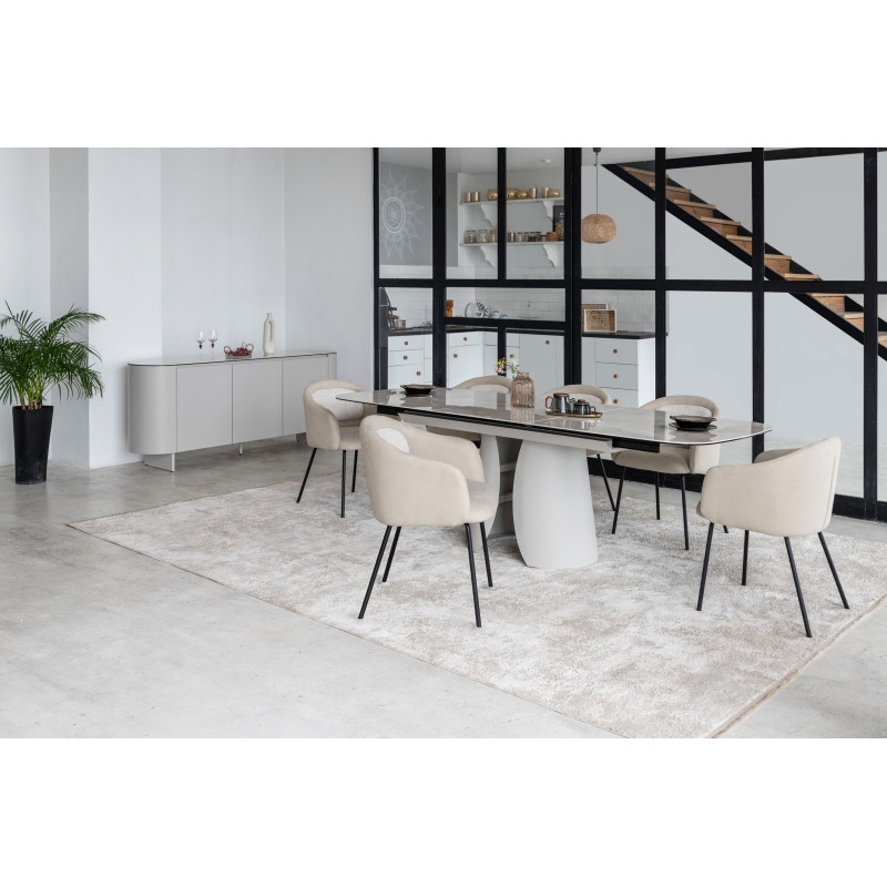 Керамический стол Лунарио TML-1320 айвори оникс + айвори Vetro Mebel