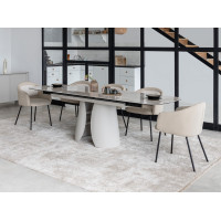 Ceramiczny stolik Lunario TML-1320 w kolorze kości słoniowej i onyksu firmy Vetro Mebel