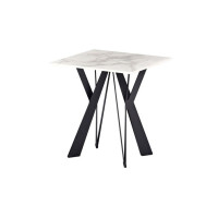 Кавовий стіл "Тео" б'янко карарра + чорний Vetro Mebel