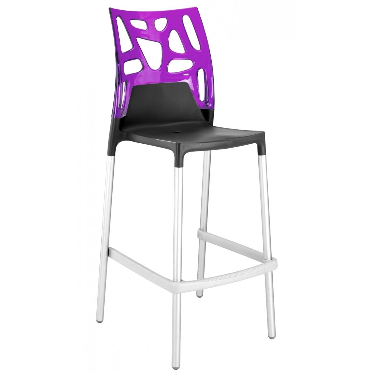 Барний стілець Еgo-Rock Чорний, Прозоро-пурпурний