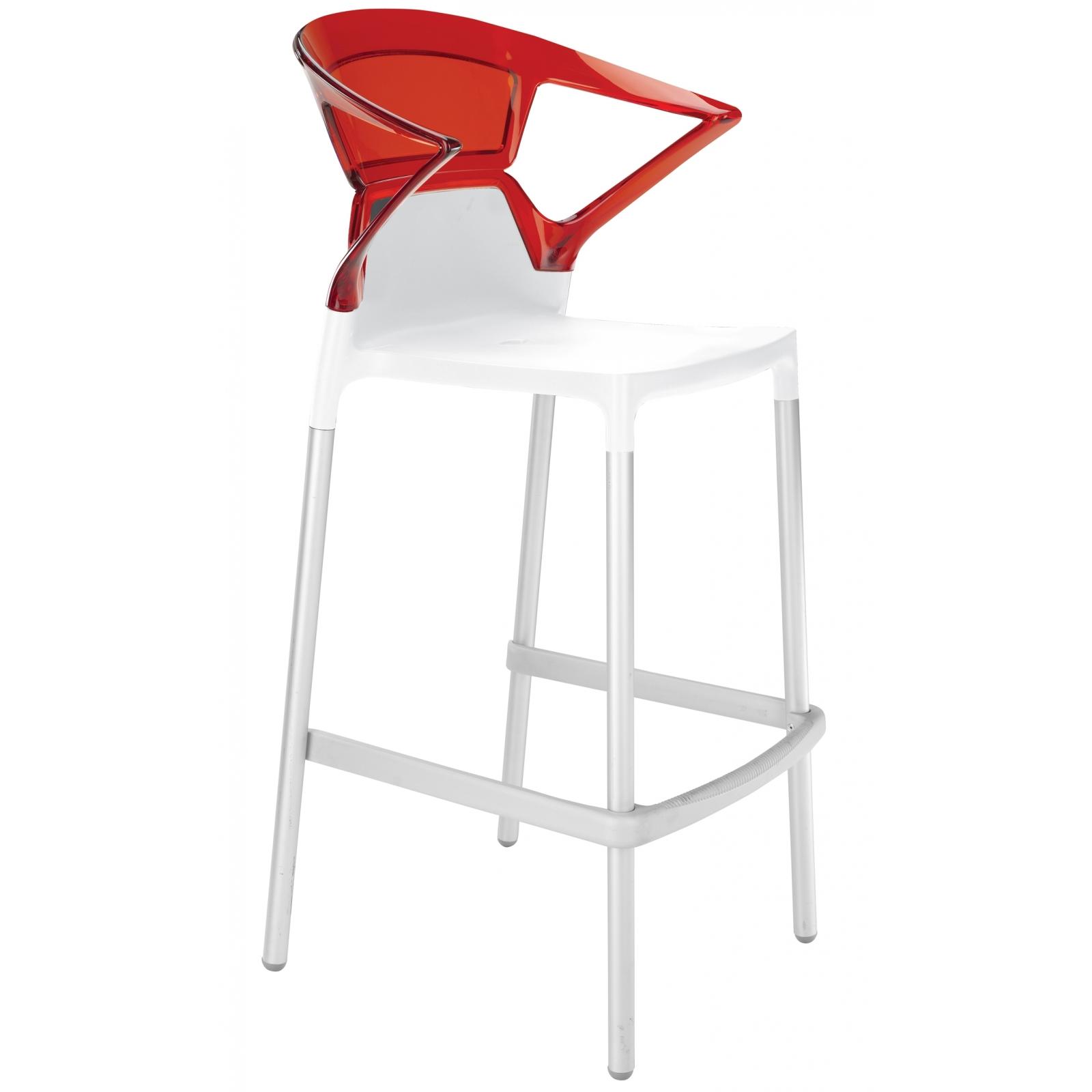 Барний стілець Ego-K Білий, Прозоро-червоний