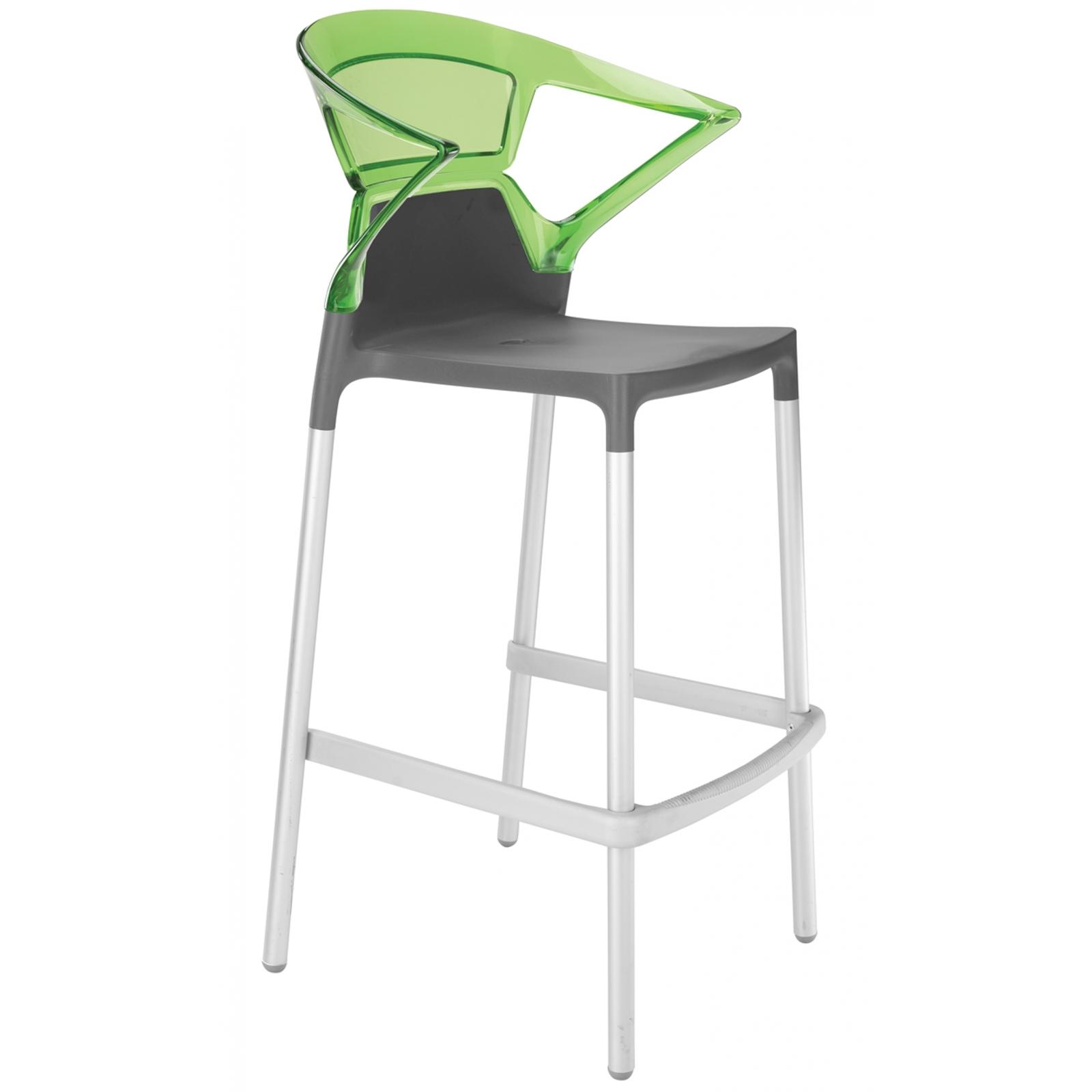 Барный стул Ego-K Антрацит, Прозрачно-зеленый