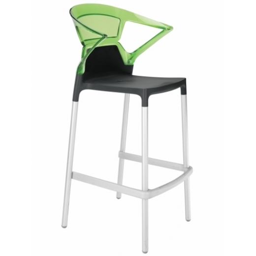 Барний стілець Ego-K Чорний, Прозоро-зелений