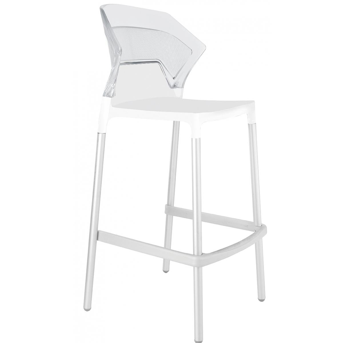 Барный стул Ego-S Белый, Прозрачно-чистый