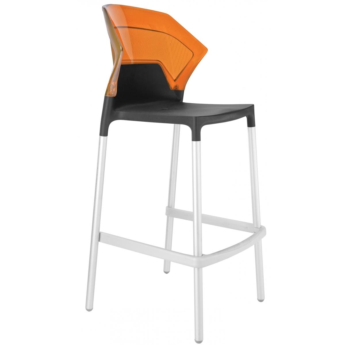 Барний стілець Ego-S Антрацит, Прозоро-помаранчевий