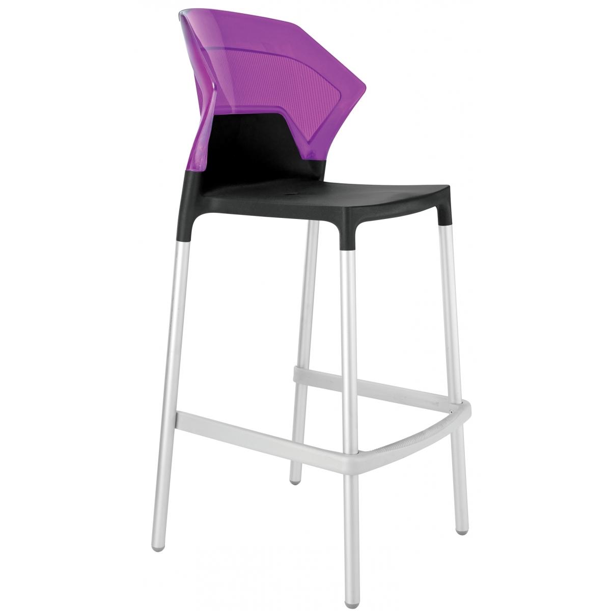 Барный стул Ego-S Черный, Прозрачно-пурпурный