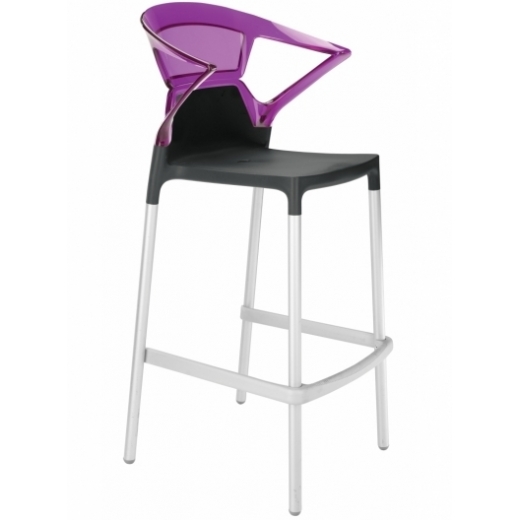Барный стул Ego-K Черный, Прозрачно-пурпурный