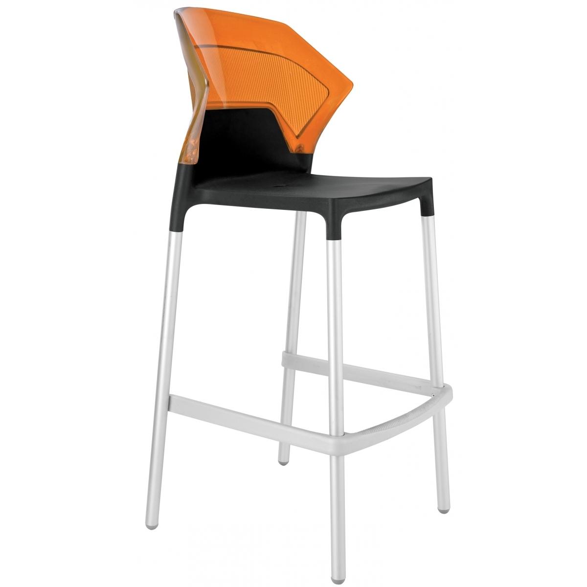 Барный стул Ego-S Черный, Прозрачно-оранжевый