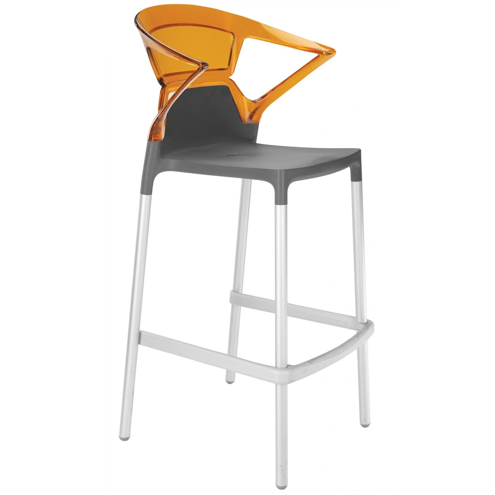 Барный стул Ego-K Антрацит, Прозрачно-оранжевый